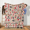 GeckoCustom Custom Name With Paw And Bones Pattern Blanket TA29 889944