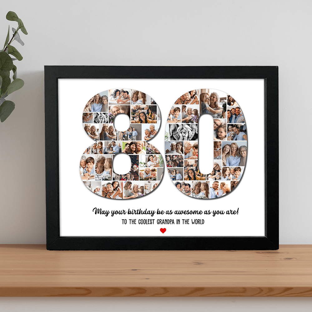 GeckoCustom Custom Number Photo Collage Family Picture Frame T368 890112 10"x8"