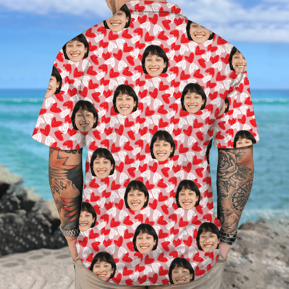 GeckoCustom Custom Pet Portrait Hawaii Shirt Personalized Family Face Gifts Valentines Gift HA75 895054