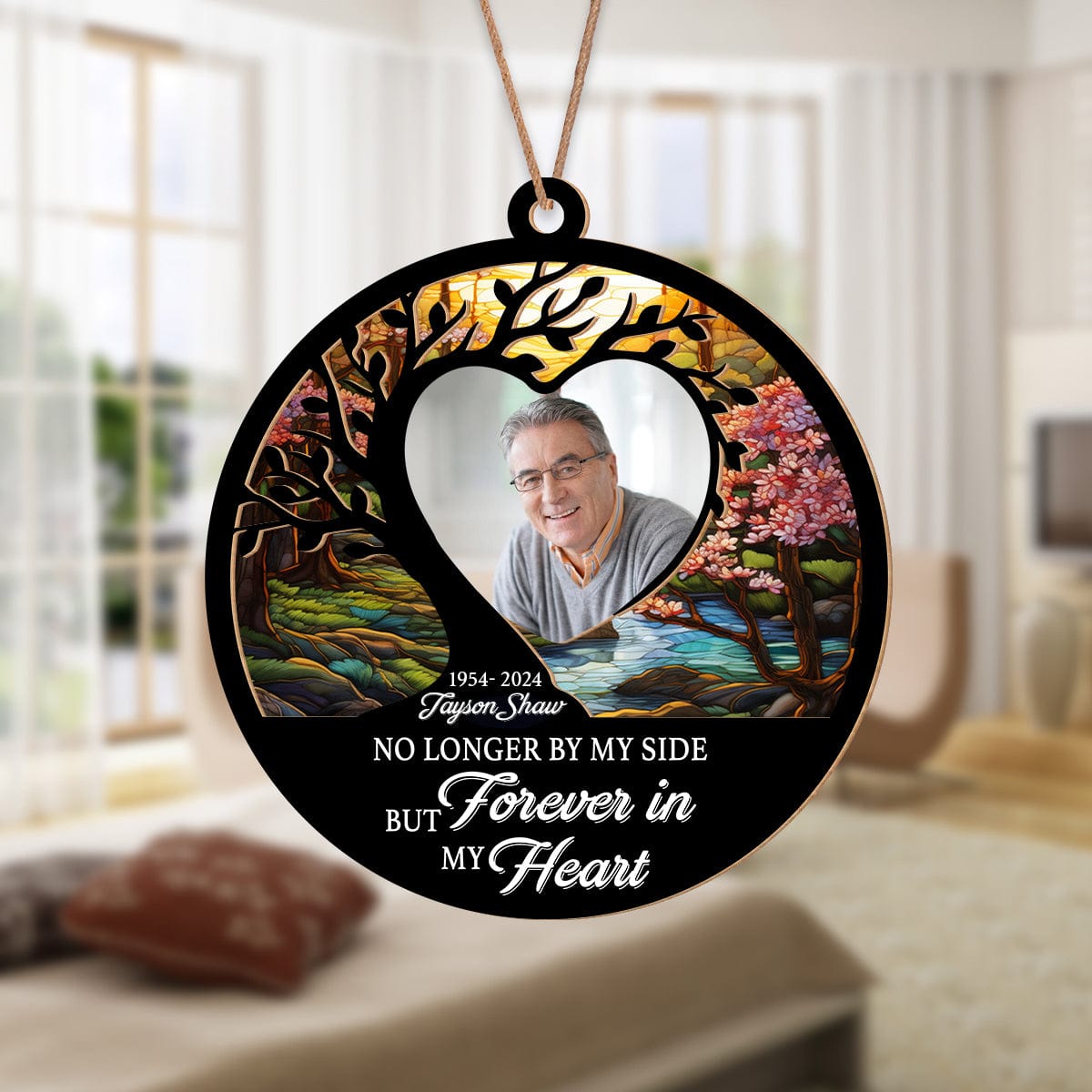GeckoCustom Custom Photo Always On My Mind Memorial Suncatcher HA75 891278