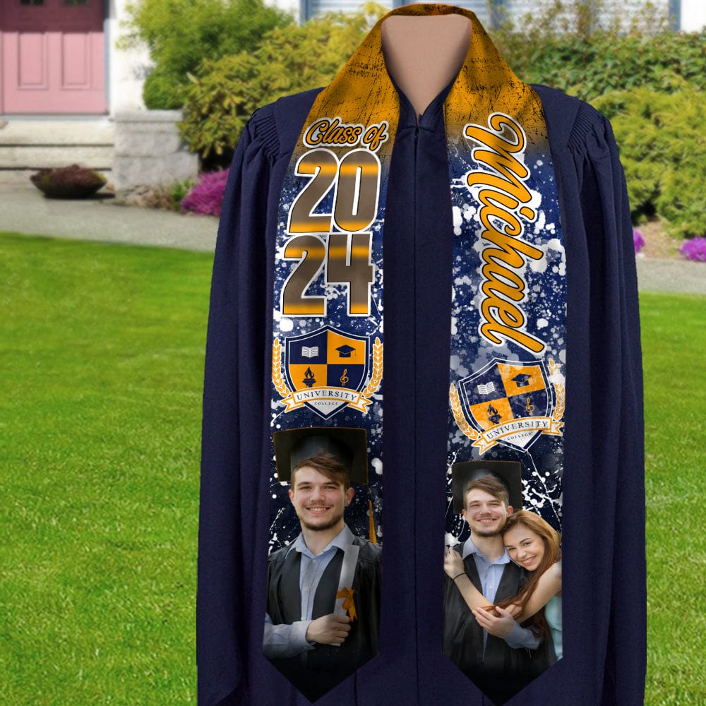 GeckoCustom Custom Photo And Name 2024 Graduation Stoles T368 890507 6x72 inch