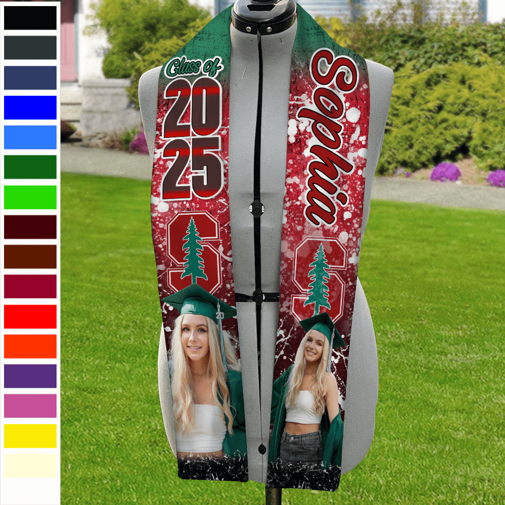 GeckoCustom Custom Photo And Name 2024 Graduation Stoles T368 890507 6x72 inch