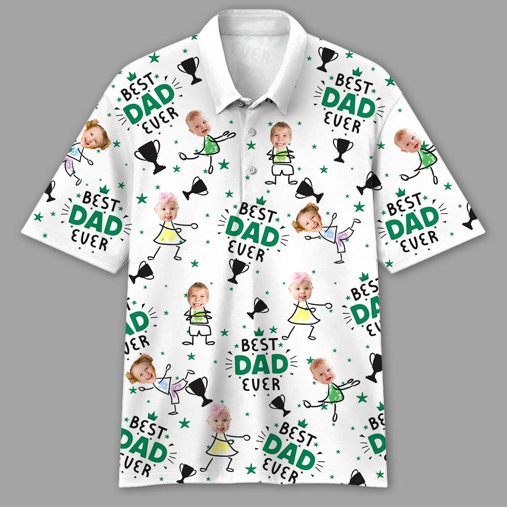 GeckoCustom Custom Photo Best Dad Ever Polo Shirt TH10 891047