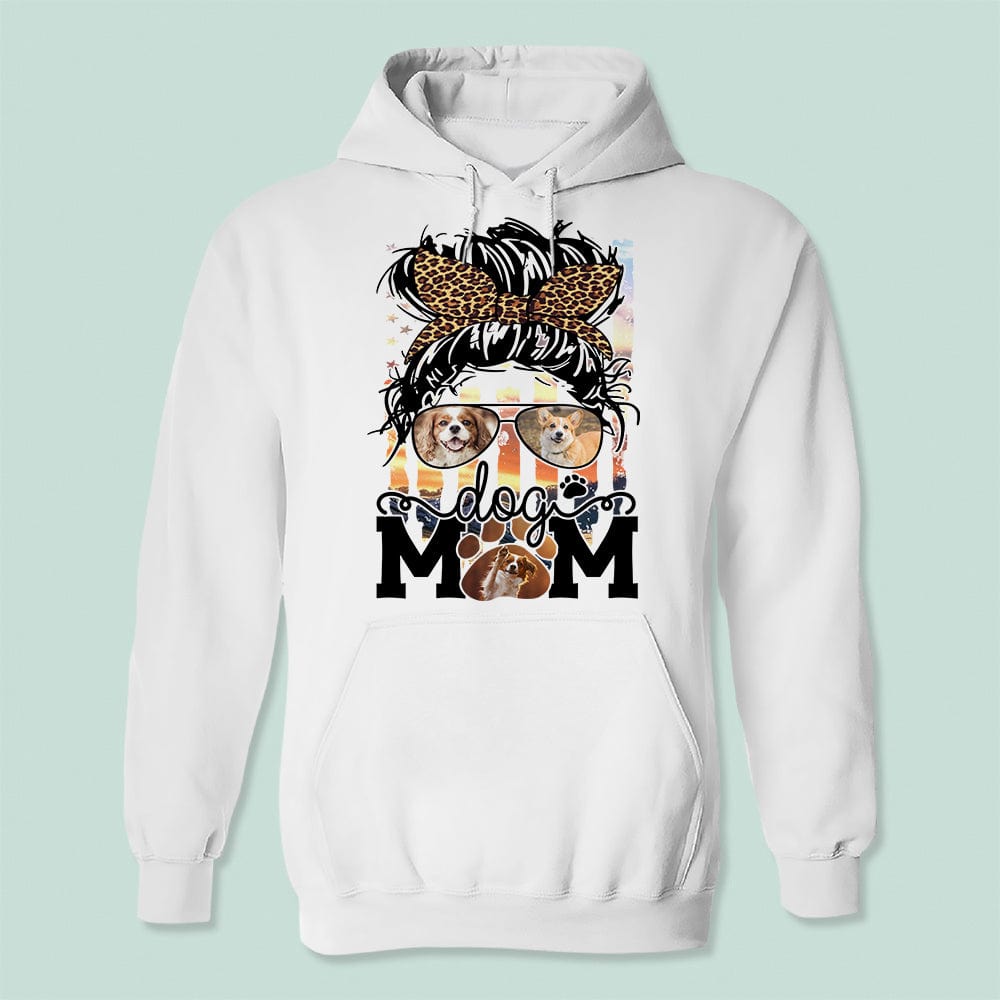 GeckoCustom Custom Photo Best Dog Mom Ever America Flag Dog Shirt N369 HN590