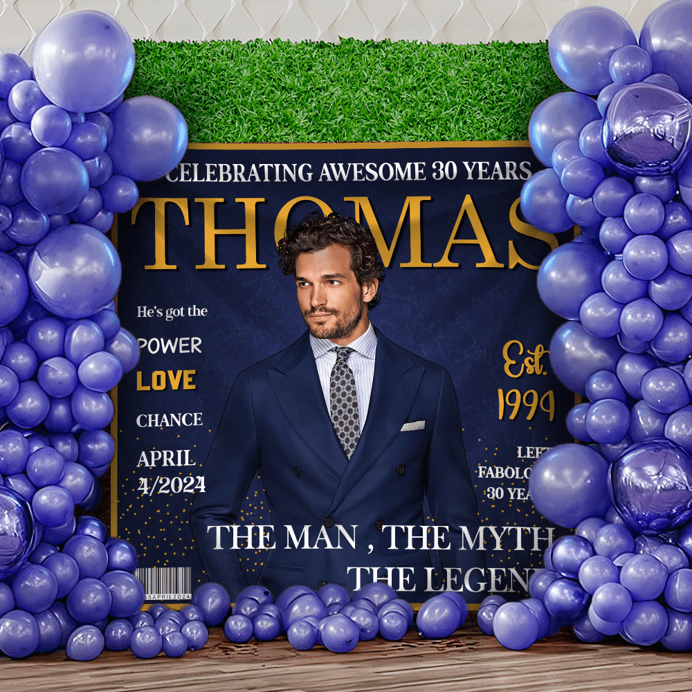 GeckoCustom Custom Photo Birthday Magazine Backdrop DM01 890867