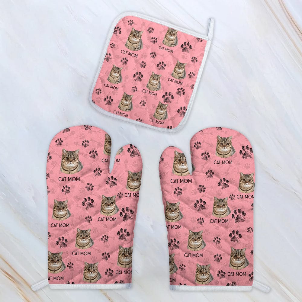 GeckoCustom Custom Photo Cat Paw For Cat Lovers Oven Mitt TA29 889018