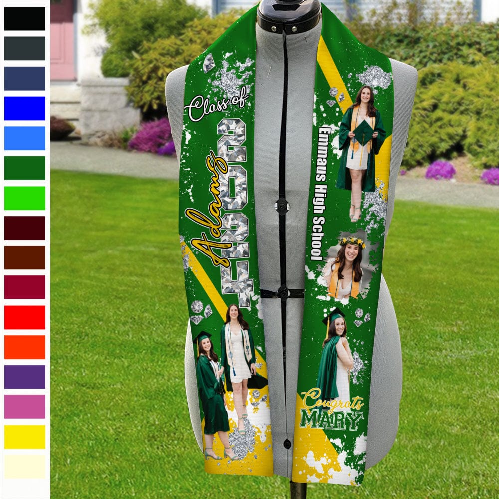 GeckoCustom Custom Photo Class Of 2024 Congrats Graduation Gift Stoles N369 890138 6x72 inch