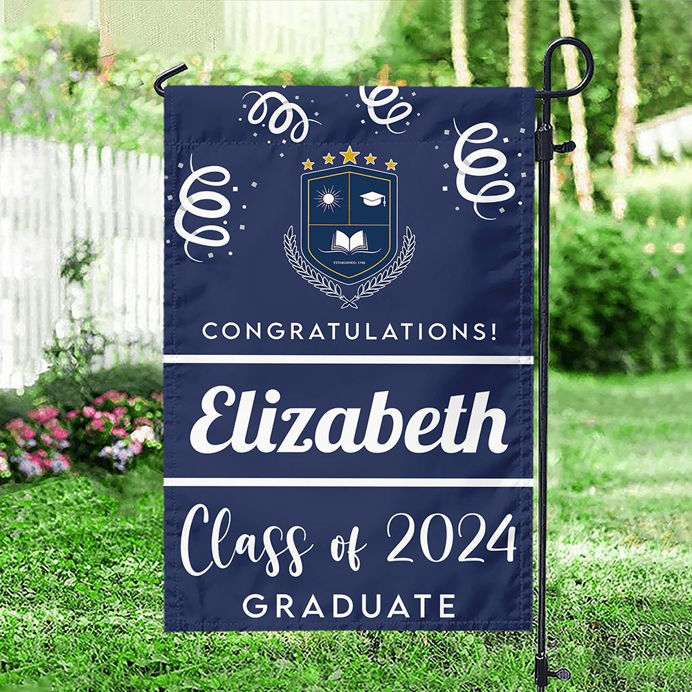 GeckoCustom Custom Photo Class Of 2024 Graduation Garden Flag 890503
