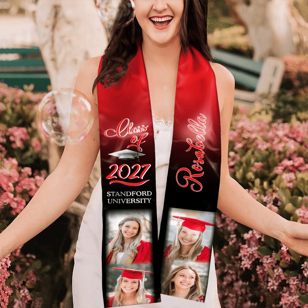 GeckoCustom Custom Photo Class of 2024 Stoles Sash Senior Gift TA29 TH10 888873