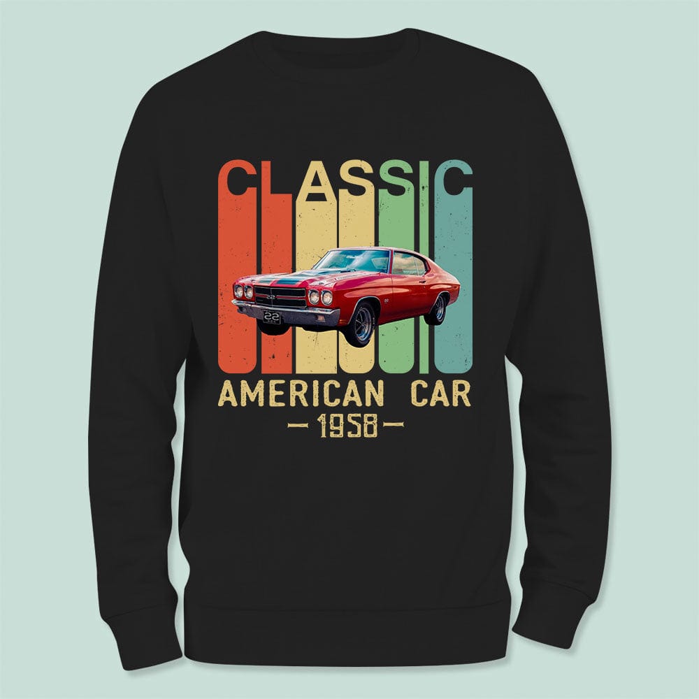 GeckoCustom Custom Photo Classic Car Vintage Car Shirt N304 HN590 Long Sleeve / Colour Black / S