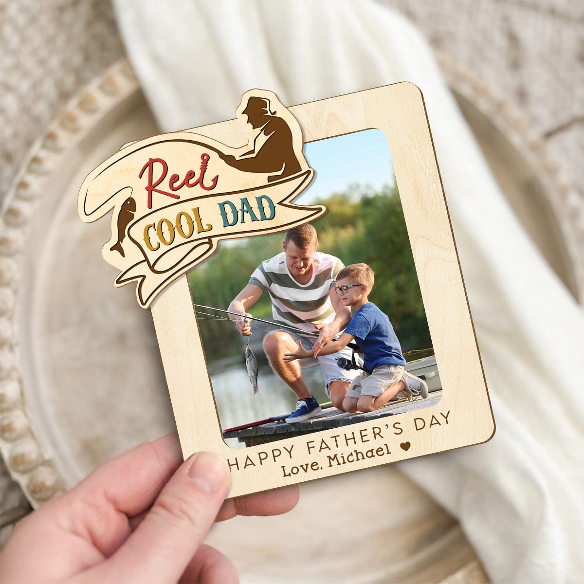 GeckoCustom Custom Photo Cool Fishing Dad Car Visor Clip HO82 890700