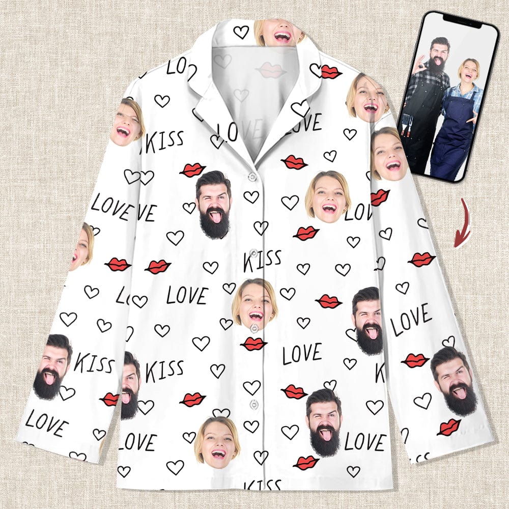 GeckoCustom Custom Photo Couple For Valentine Pajamas K228 HN590