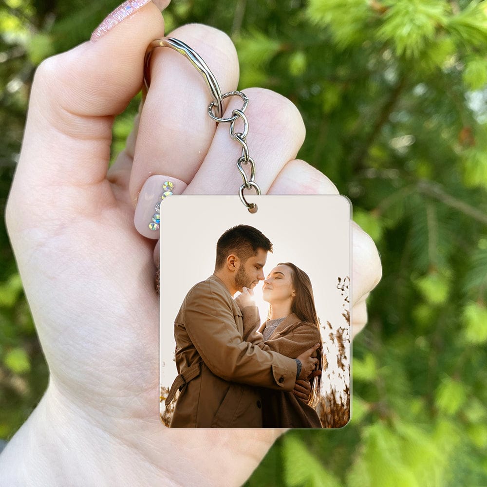 GeckoCustom Custom Photo Couple For Valentine's Day Acrylic Keychain TH10 892251 60mmW x 40mmH