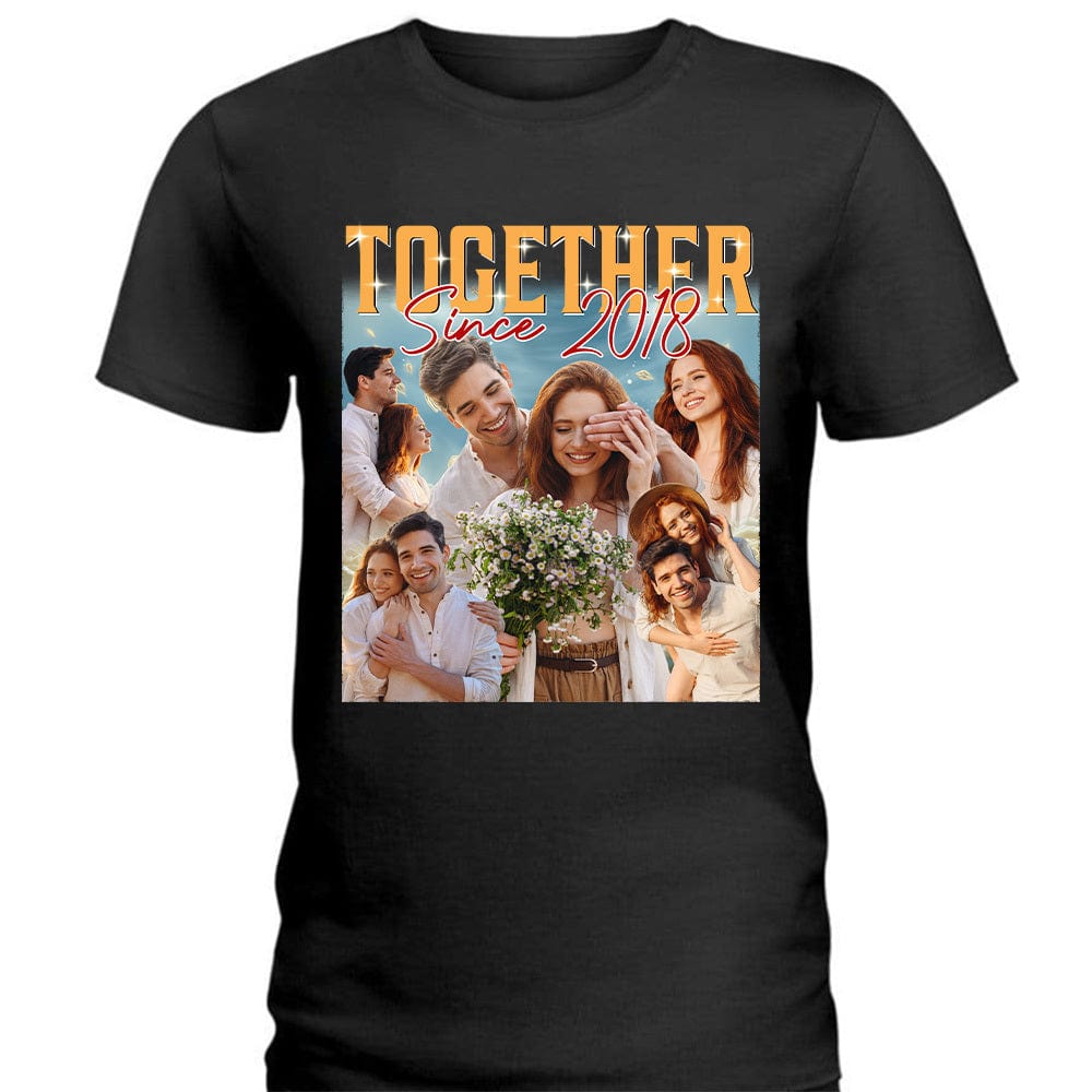 GeckoCustom Custom Photo Couple Together Gift For Husband Wife Shirt N304 889773 Premium Tee (Favorite) / P Black / S
