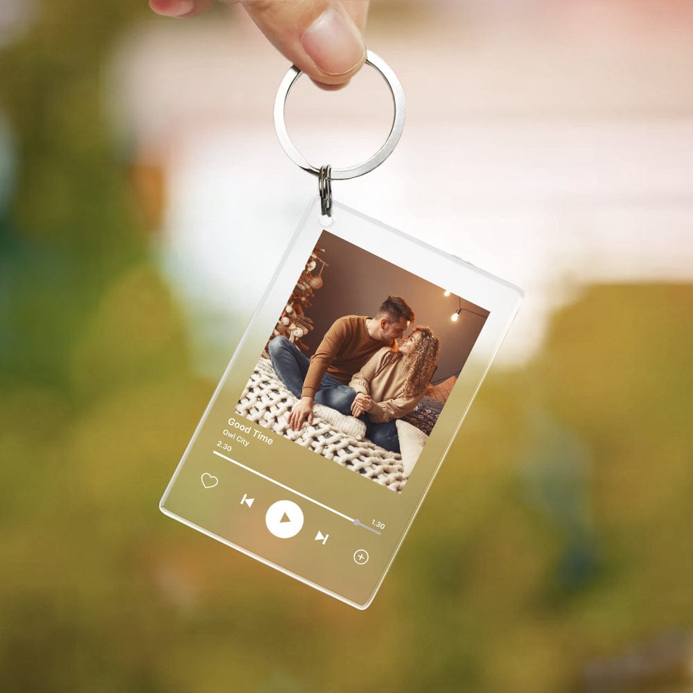 GeckoCustom Custom Photo Create Your Own Music Art Song Valentine Acrylic Keychain N304 890145 60mmW x 40mmH
