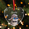 GeckoCustom Custom Photo Cute Cat Heart Shaped Glass Ornament For Christmas HA75 891564