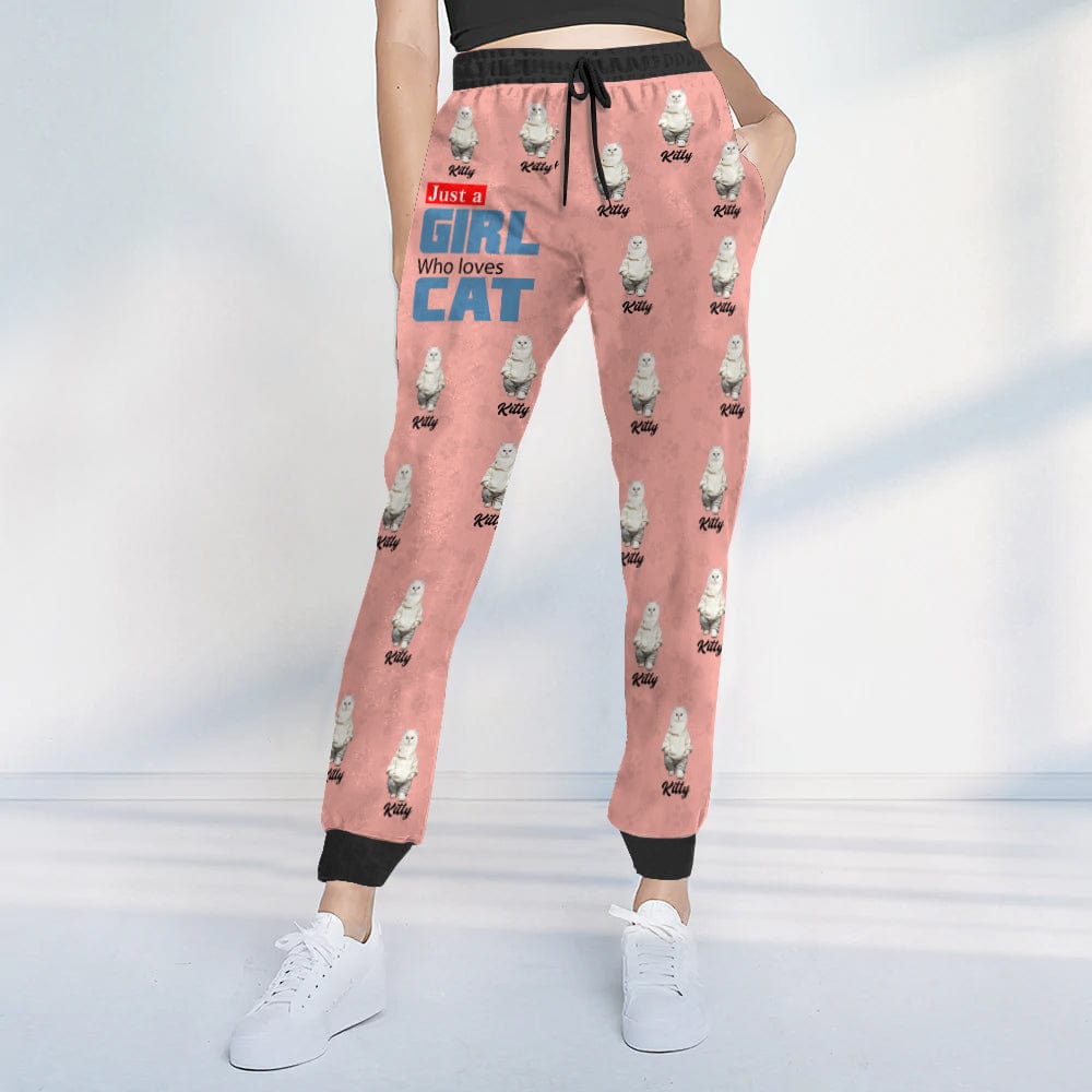 GeckoCustom Custom Photo Cute Pet Just A Girl Who Loves Dog Cat Sweatpants LM32 893089