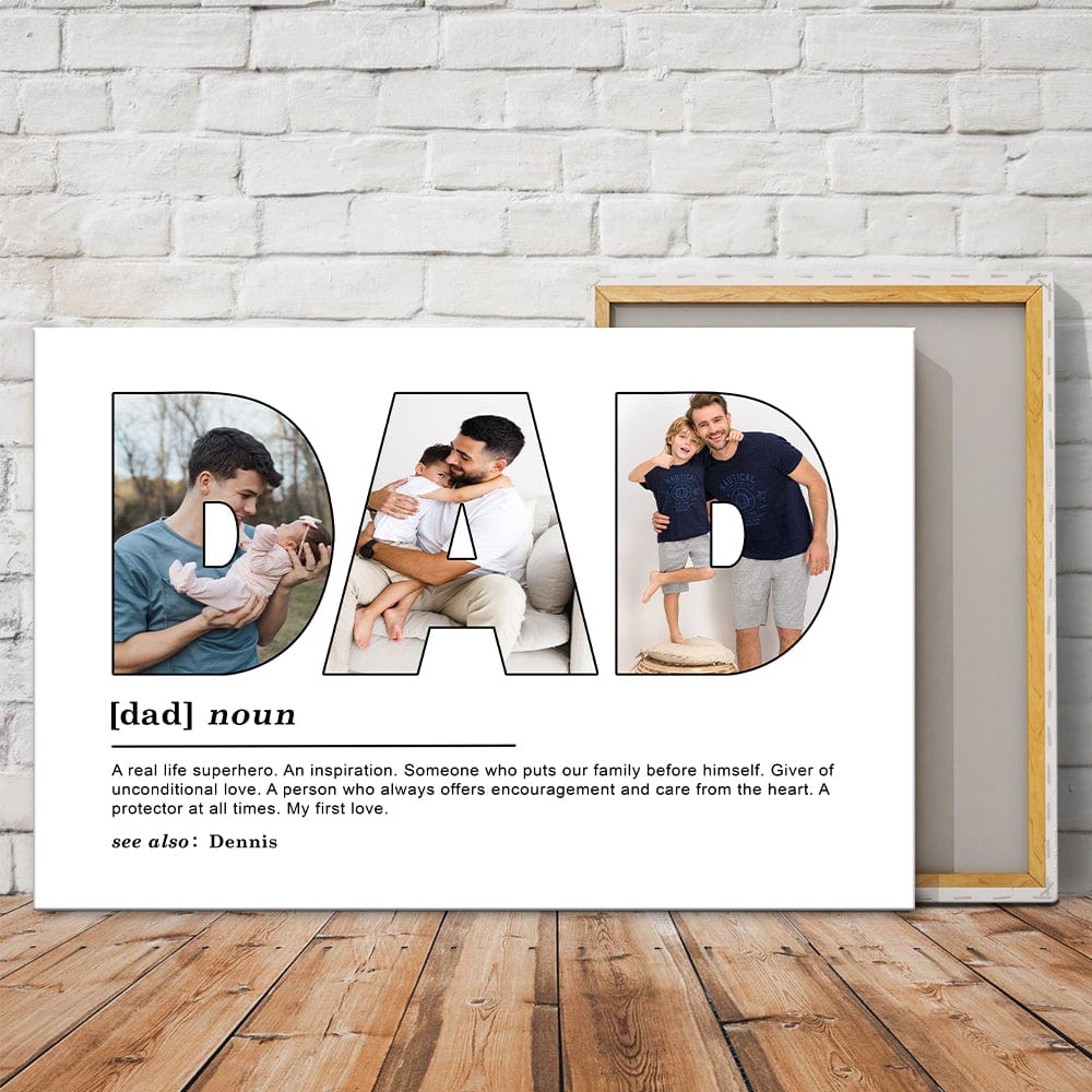 GeckoCustom Custom Photo Dad My First Love Father's Day Poster Canvas Picture Frame DM01 890959