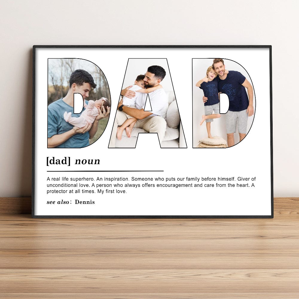 GeckoCustom Custom Photo Dad My First Love Father's Day Poster Canvas Picture Frame DM01 890959
