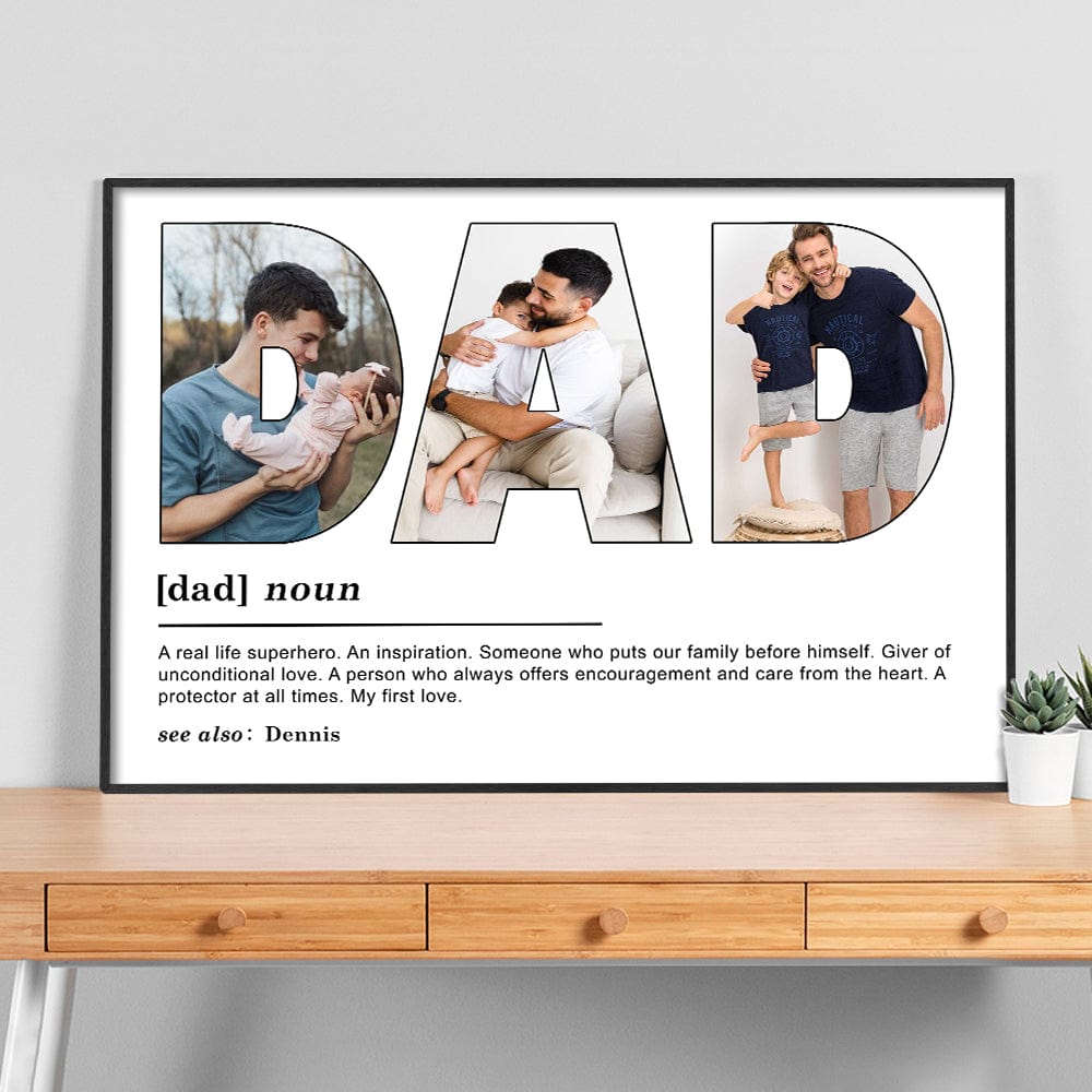 GeckoCustom Custom Photo Dad My First Love Father's Day Poster Canvas Picture Frame DM01 890959