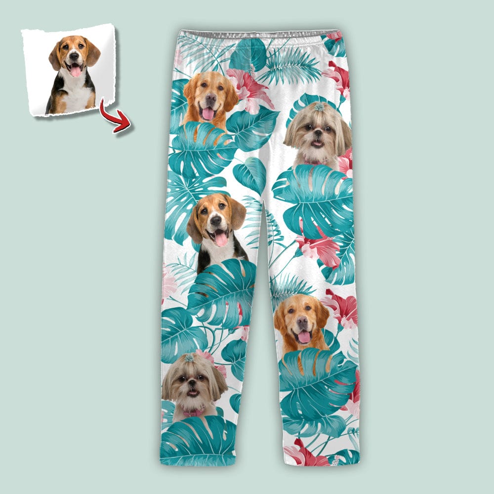 GeckoCustom Custom Photo Dog and Cat Pajamas Christmas T286 HN590 For Adult / Only Pants / XS