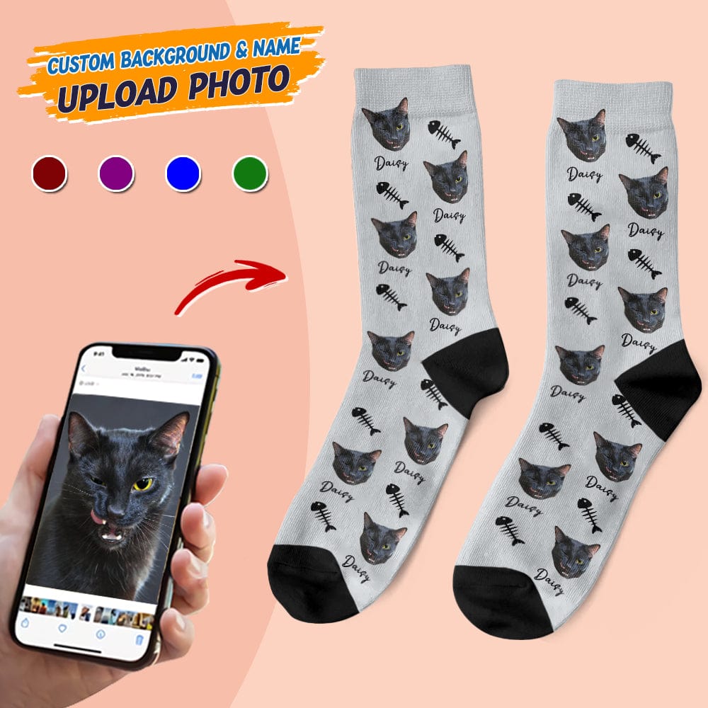GeckoCustom Custom Photo Dog Cat And Icon Pet Socks N304HN590