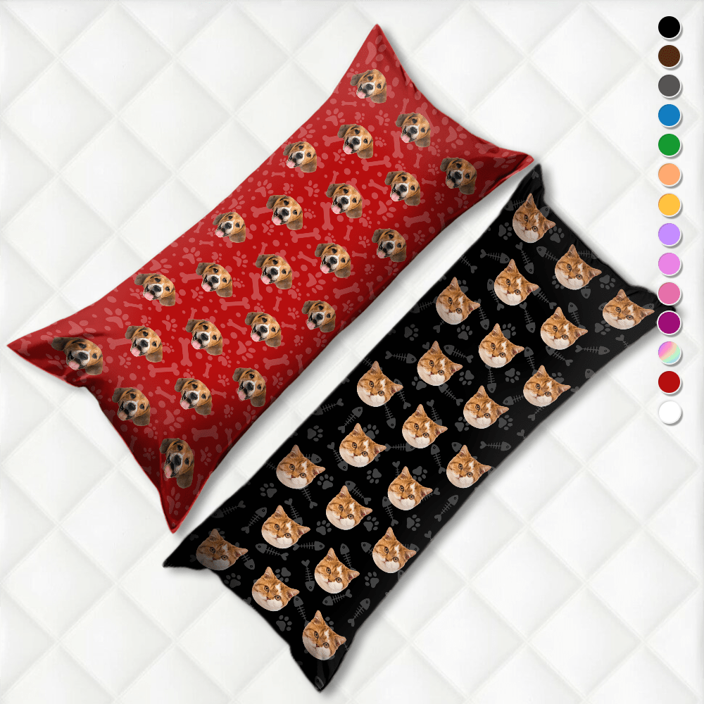 GeckoCustom Custom Photo Dog Cat Face Rectangle Pillow Case TA29 890150