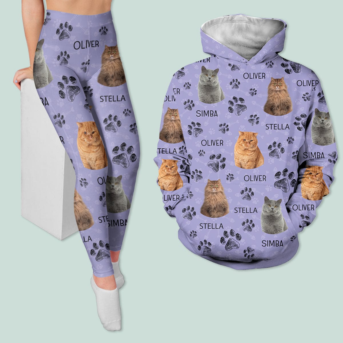 GeckoCustom Custom Photo Dog Cat For Pet Lover Hoodie Set T286 HN590
