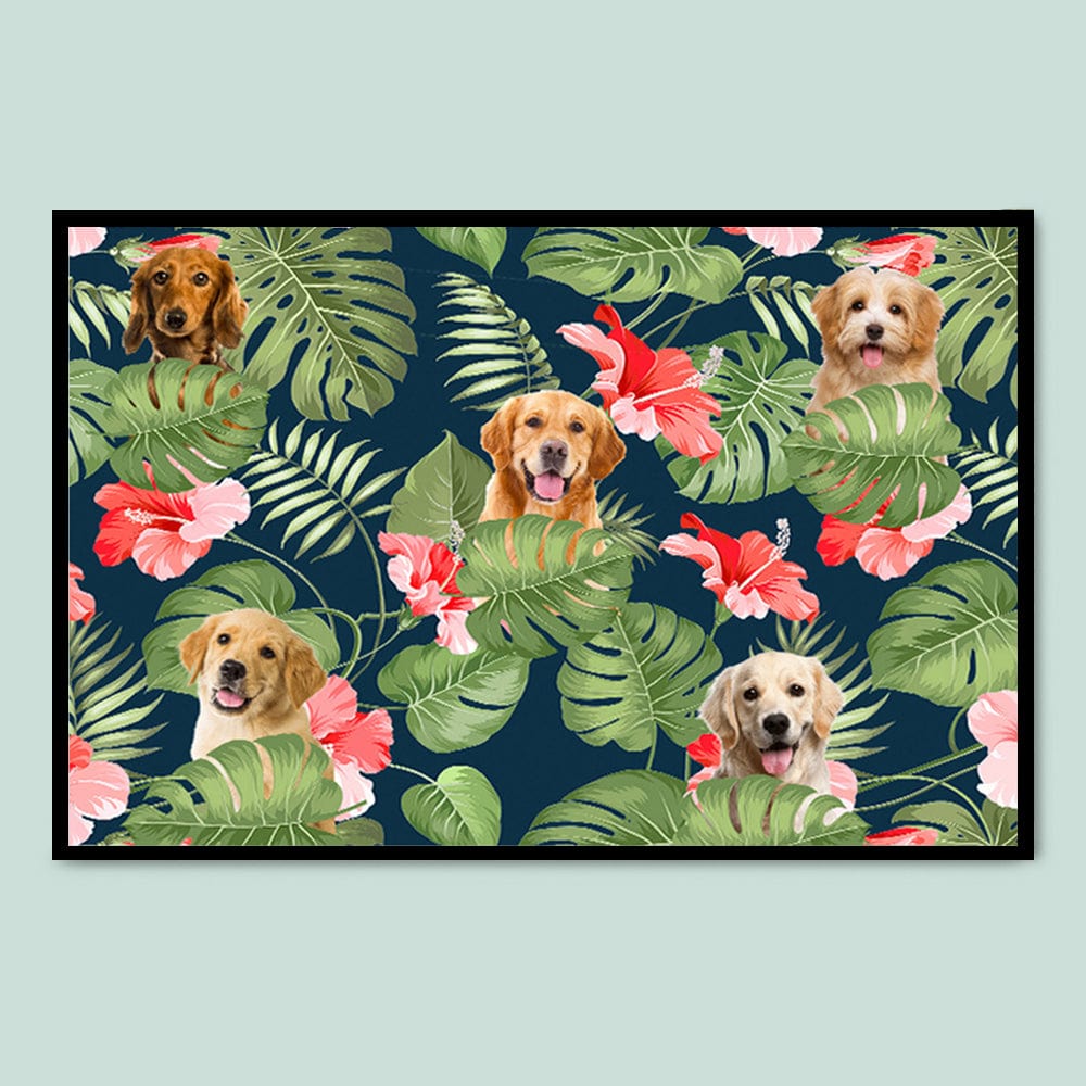 GeckoCustom Custom Photo Dog Cat Hawaiian Doormat N304 HN590