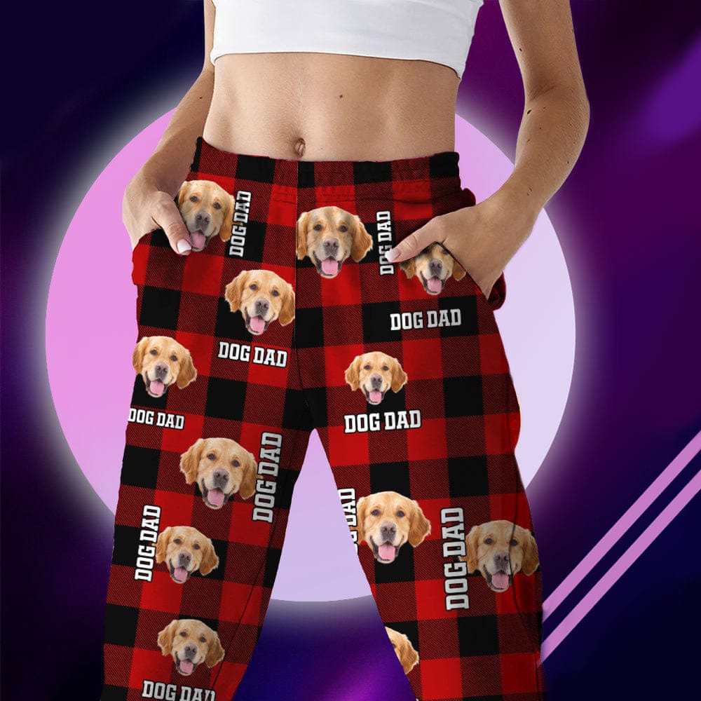 GeckoCustom Custom Photo Dog Cat Mom Dad Flannel Pajamas K228 888729 For Adult / Only Pants / S