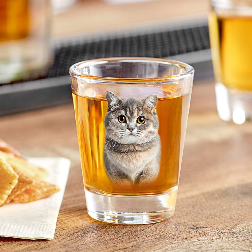 GeckoCustom Custom Photo Dog, Cat Print Shot Glass HA75 891774 1.5oz