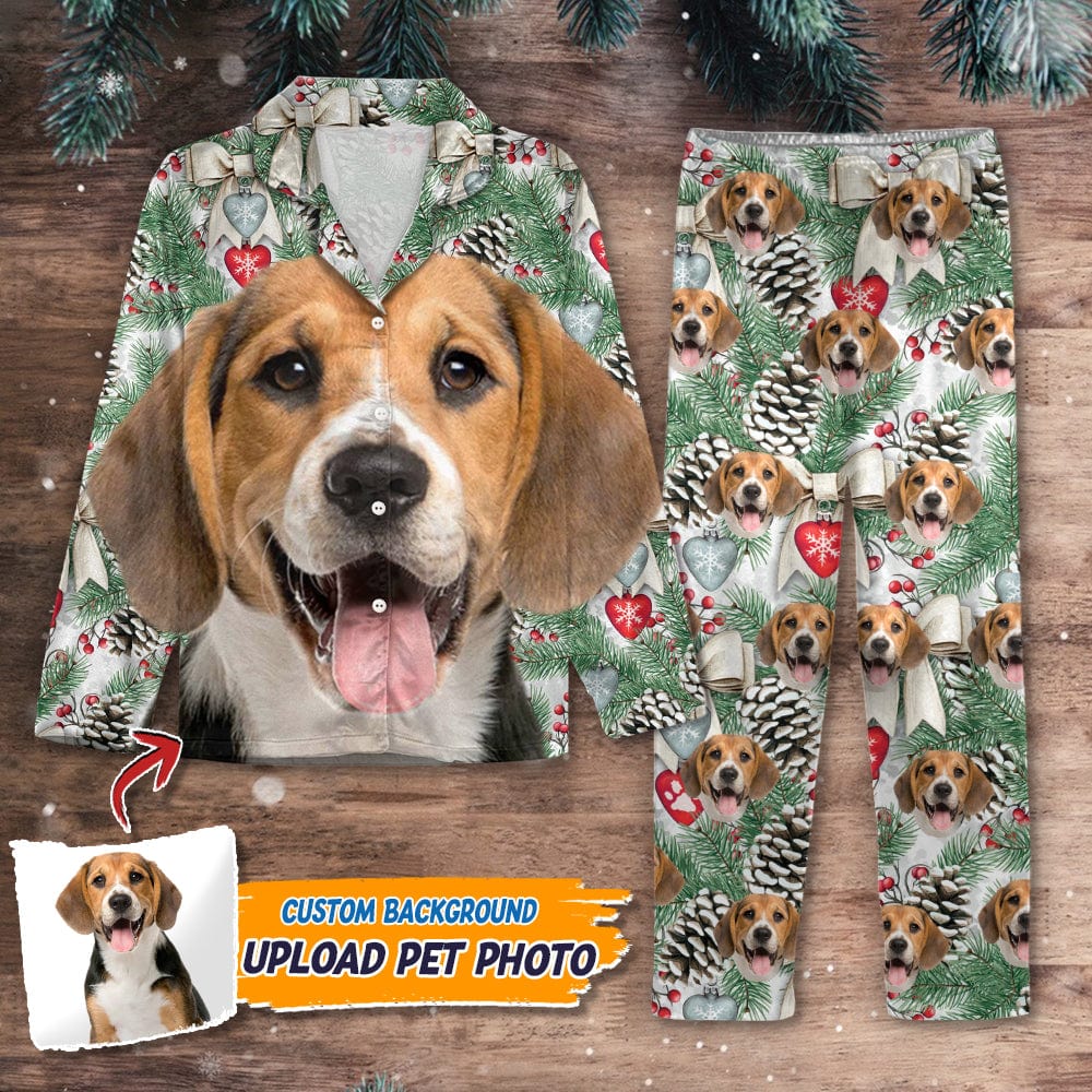 GeckoCustom Custom Photo Dog Cat With Christmas Accesories Pajamas N369 HN590