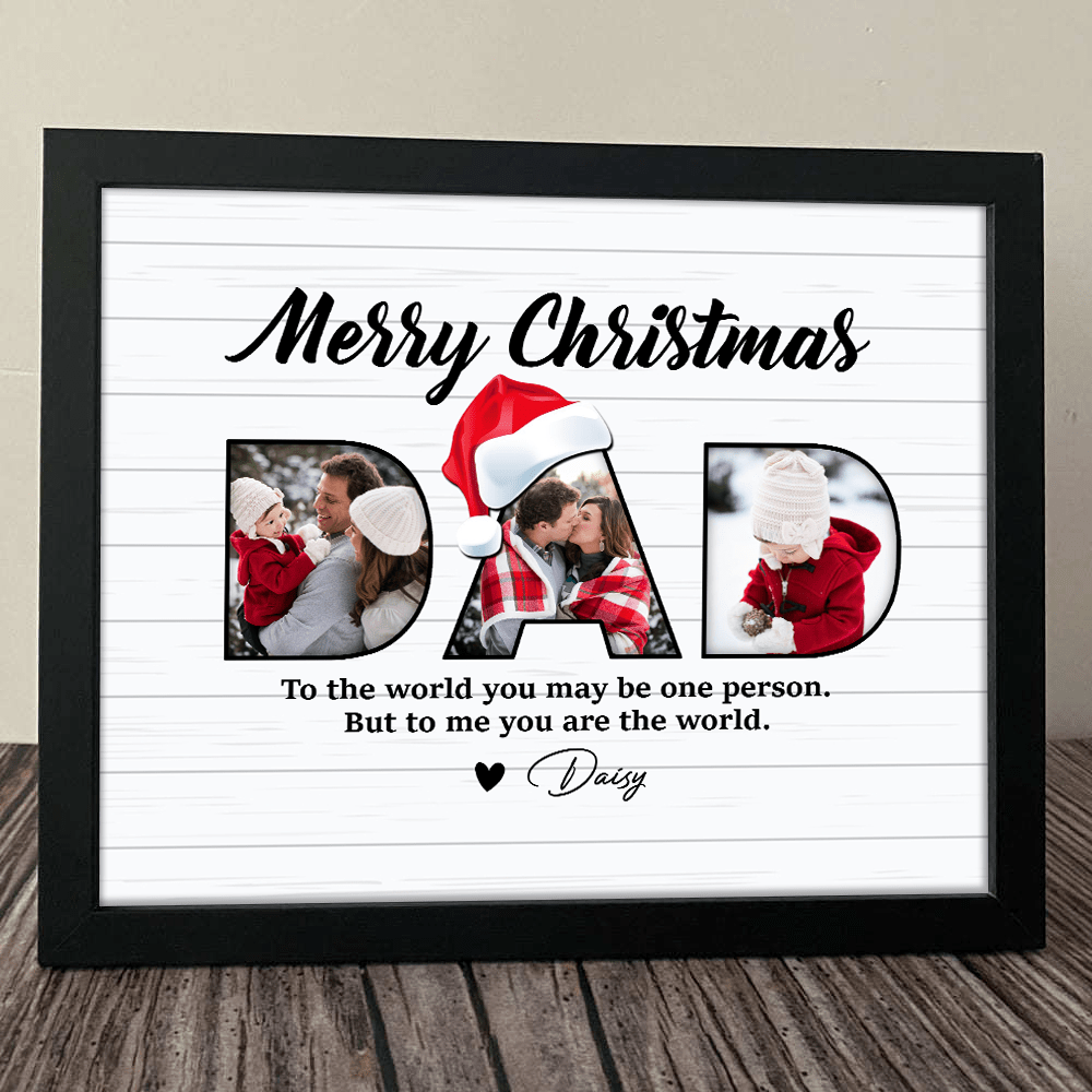 GeckoCustom Custom Photo Father's Christmas Family Picture Frame TA29 889906 10"x8"