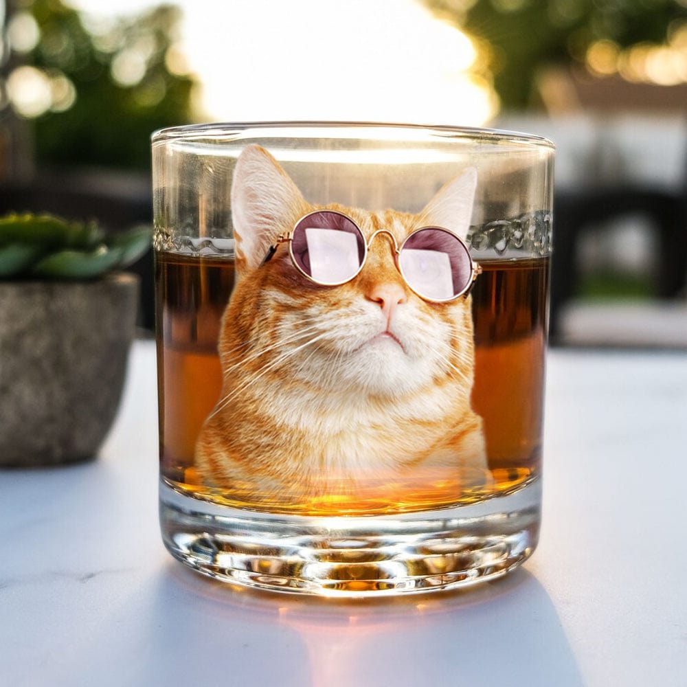 GeckoCustom Custom Photo For Cat Lover Rock Glass N304 280324