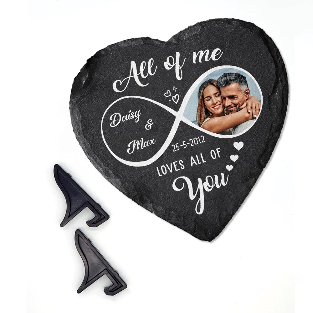 GeckoCustom Custom Photo God Knew My Heart Needed You Couple Heart Shaped Stone With Stand K228 889516