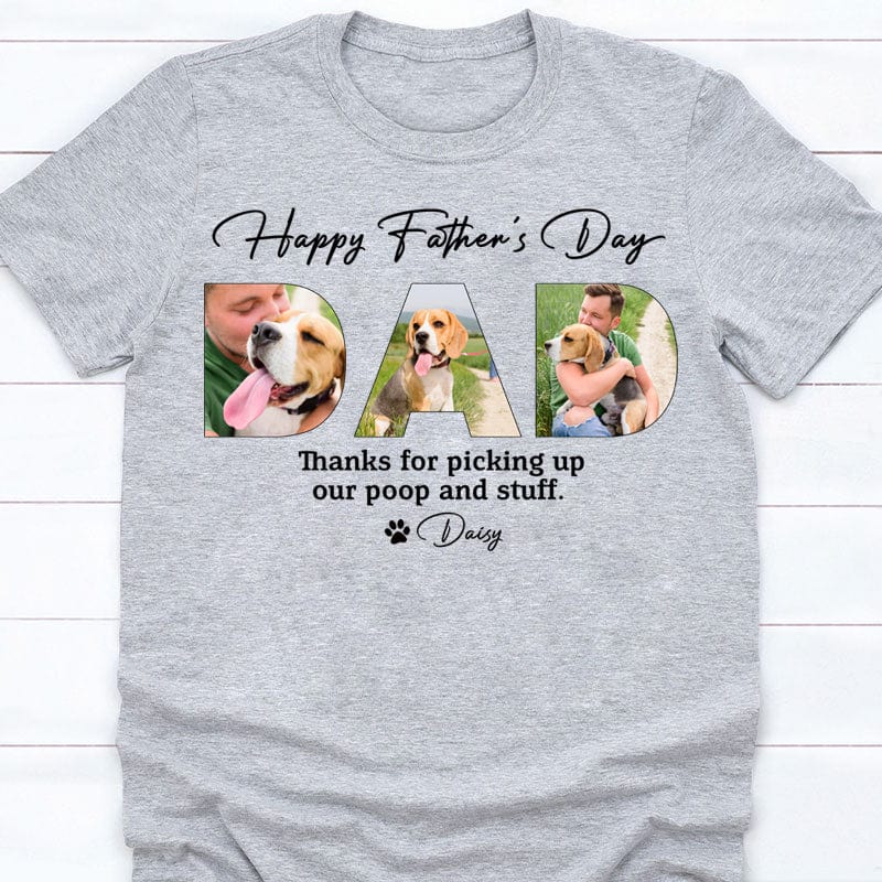 GeckoCustom Custom Photo Happy Father's Day, Dog Dad Family Shirt DA199 890178