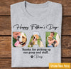 GeckoCustom Custom Photo Happy Father's Day, Dog Dad Family Shirt DA199 890178