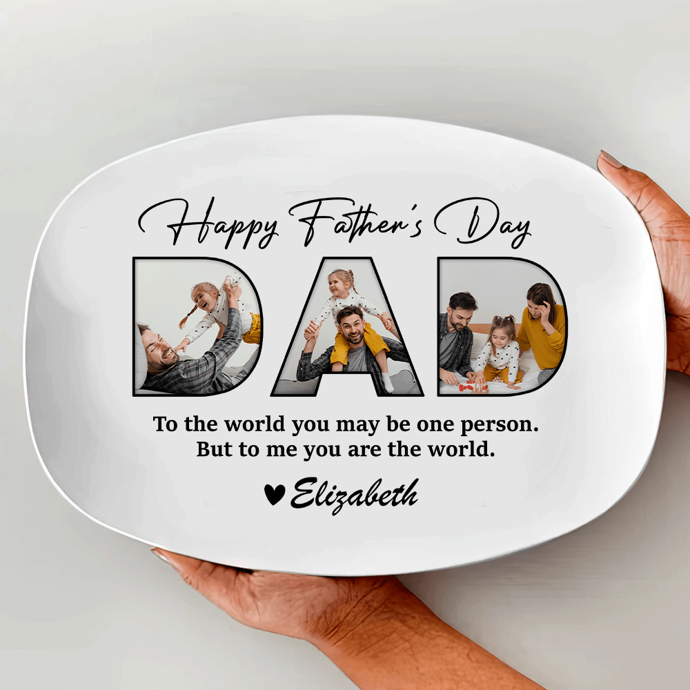 GeckoCustom Custom Photo Happy Father's Day, Family Platter HA75 890712