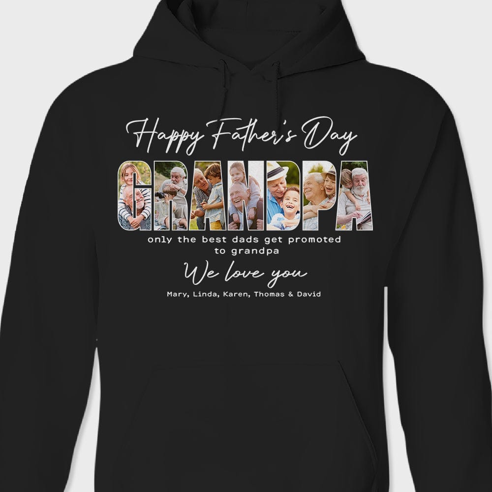 GeckoCustom Custom Photo Happy Father's Day Only The Best Dads Get Promoted Dark Shirt N304 889032