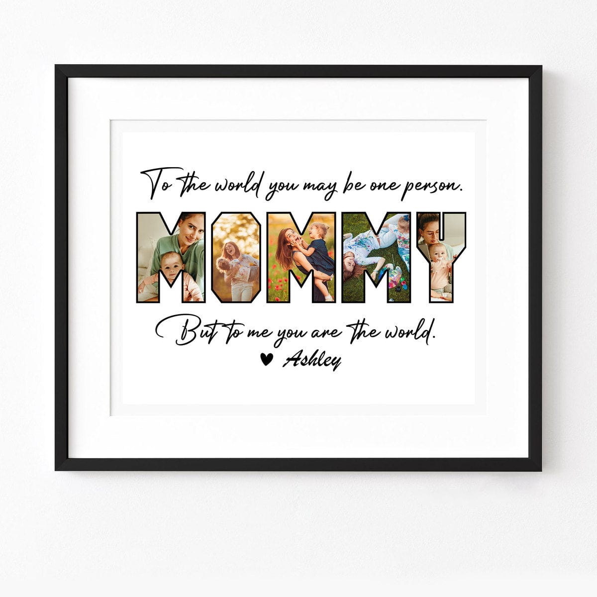 GeckoCustom Custom Photo Happy Mother's Day Mom To Us You Are The World Family Picture Frame TA29 890348