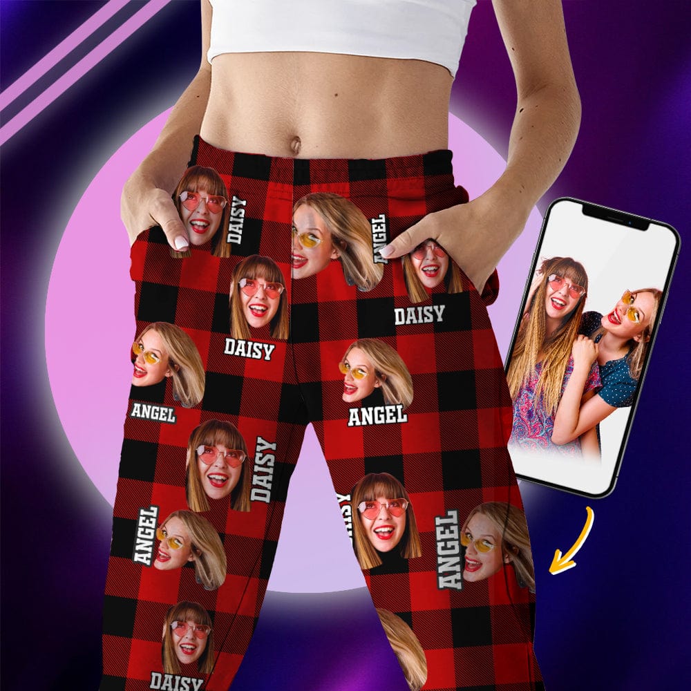GeckoCustom Custom Photo Human Face For Bestie Pajamas Christmas Gift K228 HN590 For Adult / Only Pants / XS