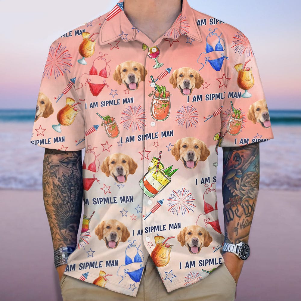 GeckoCustom Custom Photo I Am A Simple Man For Dog Lover Hawaii Shirt N304 889451