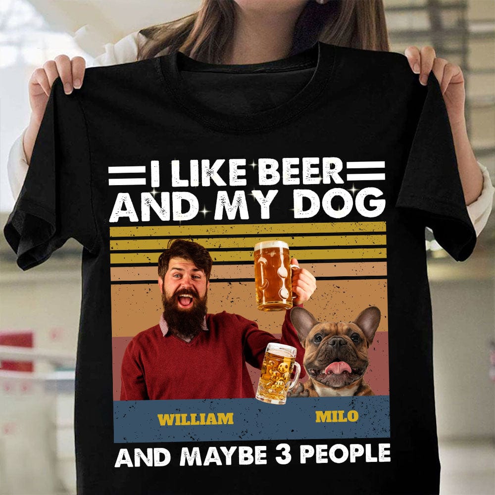 GeckoCustom Custom Photo I Like Beer And My Dog With Retro Style Shirt TA29 890200