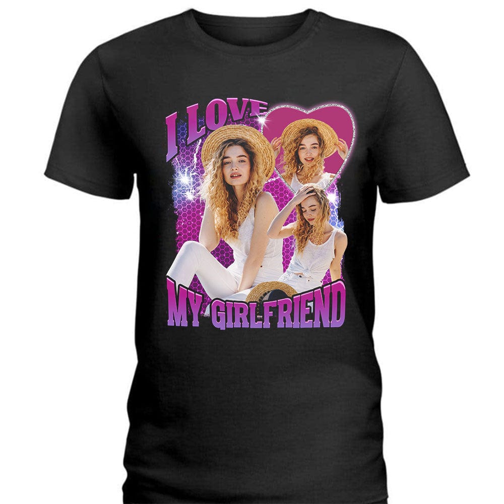 GeckoCustom Custom Photo I Love My Girlfriend Valentine Dark Shirt K228 889966