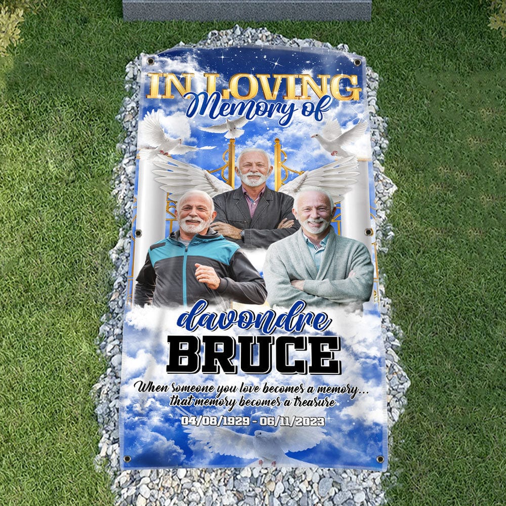 GeckoCustom Custom Photo In Loving Memory Of Memorial Grave Blanket N369 890232