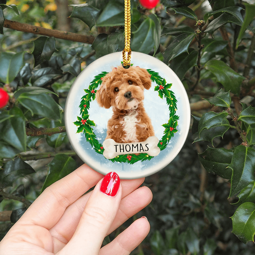 GeckoCustom Custom Photo Lovely Dogs Cats Christmas Ceramic Ornament TH10 891399