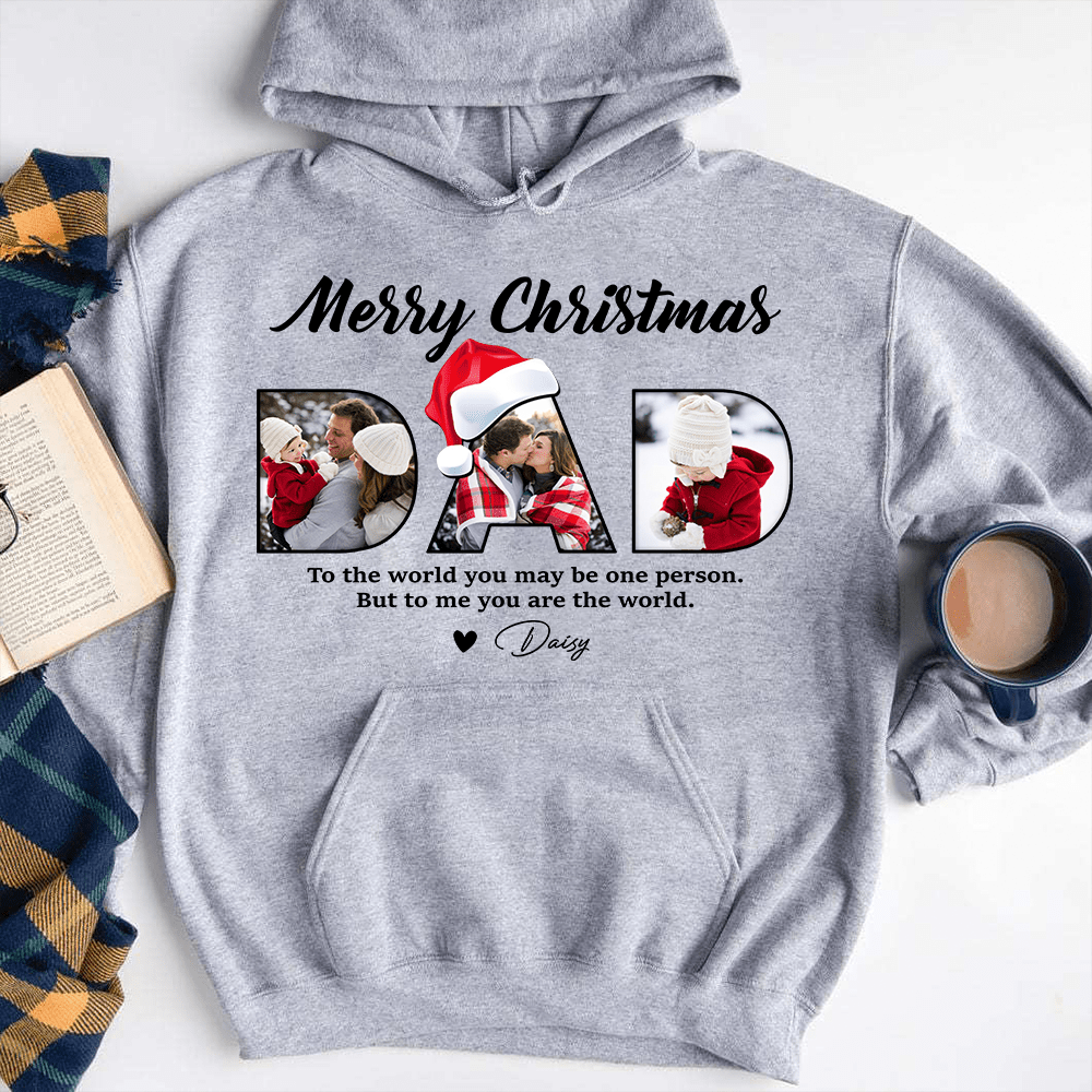 GeckoCustom Custom Photo Merry Christmas For Dad Family Shirt TA29 889902