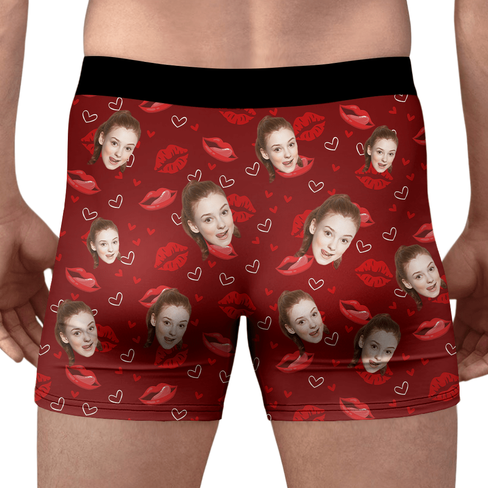 GeckoCustom Custom Photo Real Men Break Your Bed Not Your Heart Man's Boxer Valentine's Day, Anniversary Gift HA75 891856