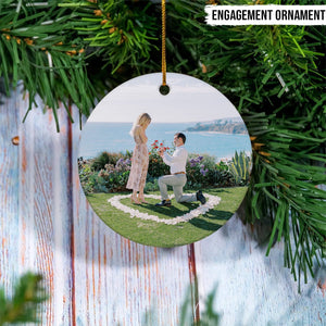 GeckoCustom Custom Photo Two Sides Map Valentine Ornament N304 HN590