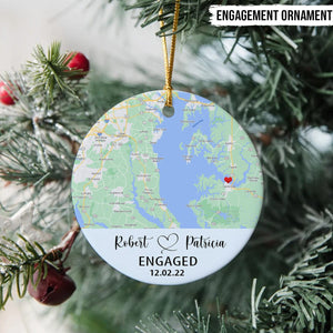 GeckoCustom Custom Photo Two Sides Map Valentine Ornament N304 HN590